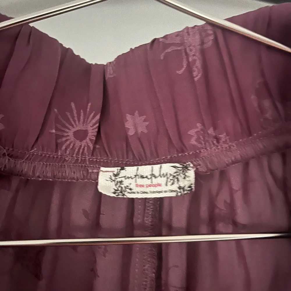 Free People What’s Good Lounge Pants - Plum Purple Silky Wide Leg Intimately - Picture 3 of 5